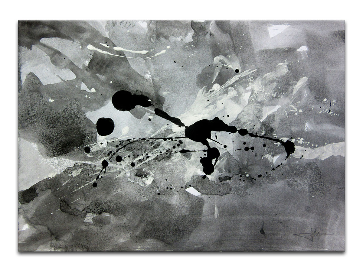 Moderne slike u galeriji MAG - apstraktna slika Siva zona akril na hameru 40x30 cm