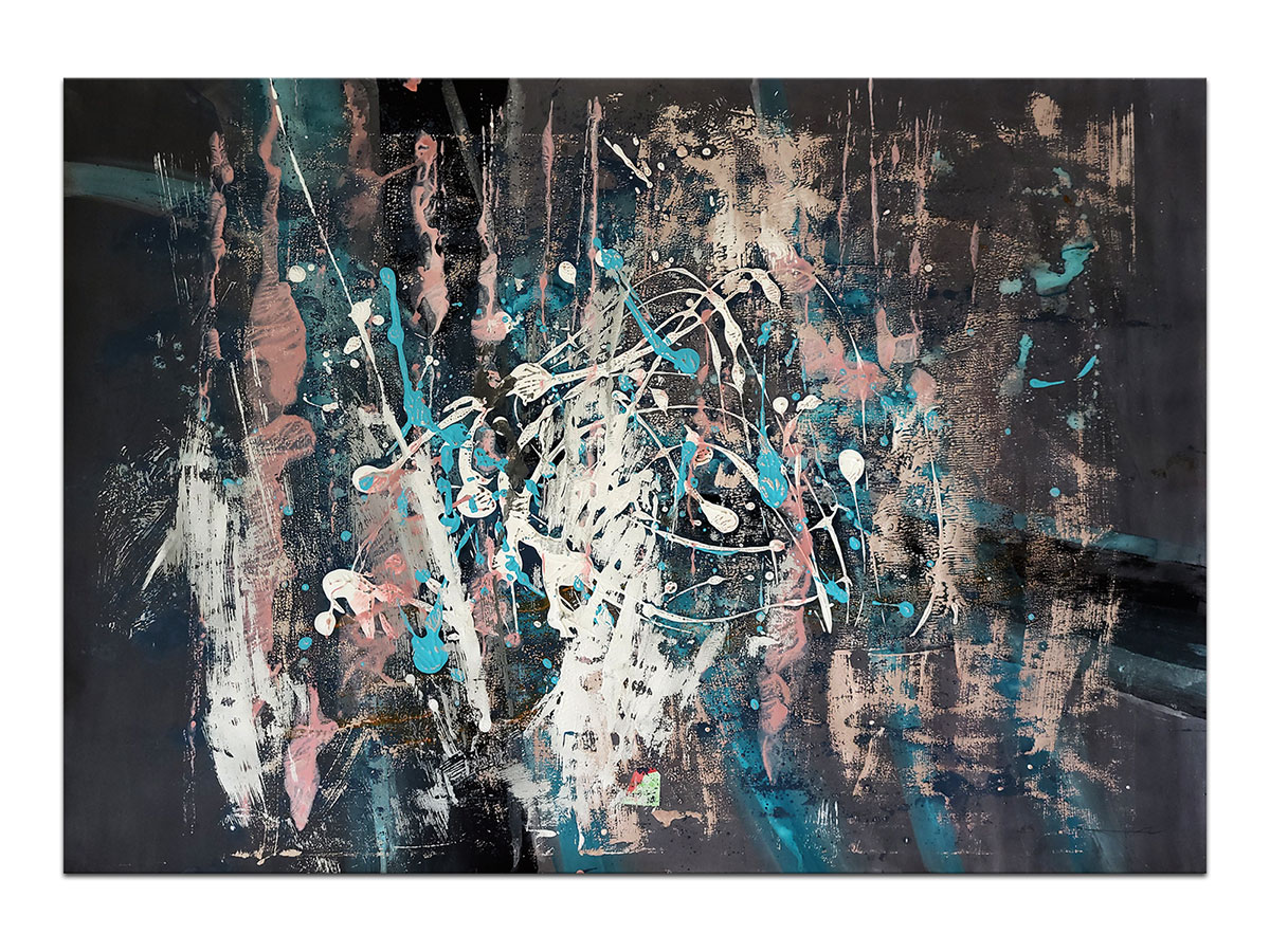 Moderne slike u galeriji MAG - apstraktna slika Zadire u tamu akril na hameru 100x70 cm
