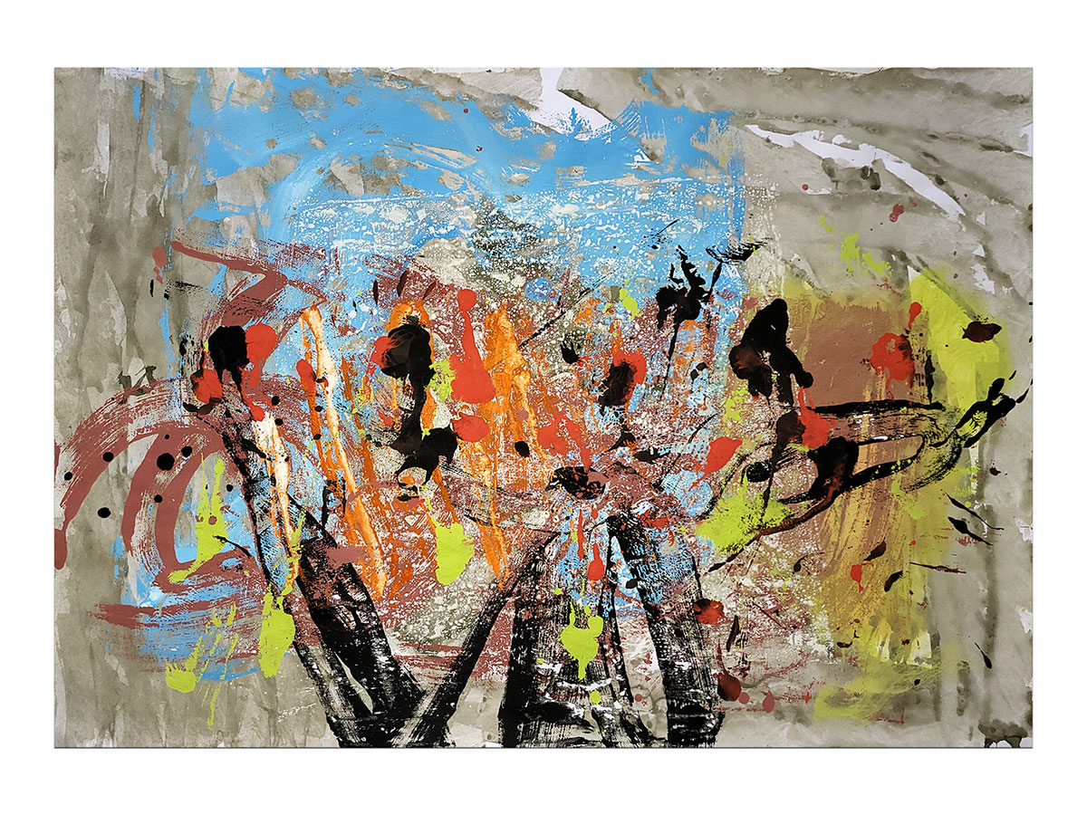 Moderne slike u galeriji MAG - apstraktna slika Kreativni valovi akril na hameru 100x70 cm