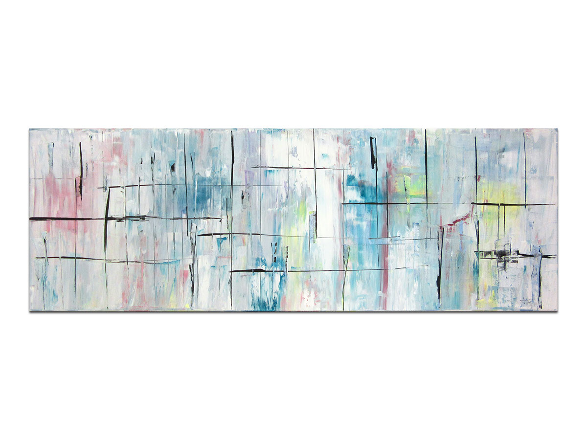 Moderne slike velikog formata u ponudi galerije MAG - apstraktna slika Okupani kišom akril na platnu 115x40 cm