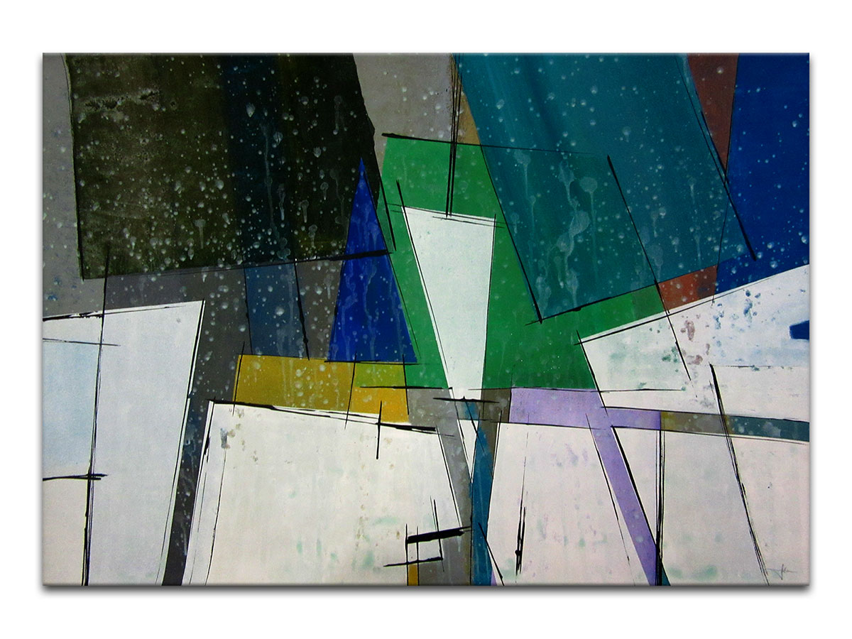 Moderne slike u galeriji MAG - apstraktna slika Konstrukcija II akril na hameru 100x70 cm