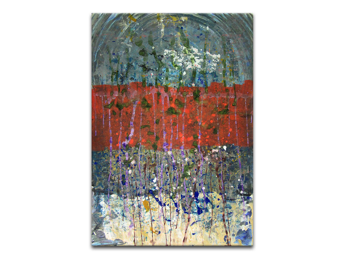 Moderne slike u galeriji MAG - apstraktna slika Slojevi zbivanja akril na hameru 100x70 cm