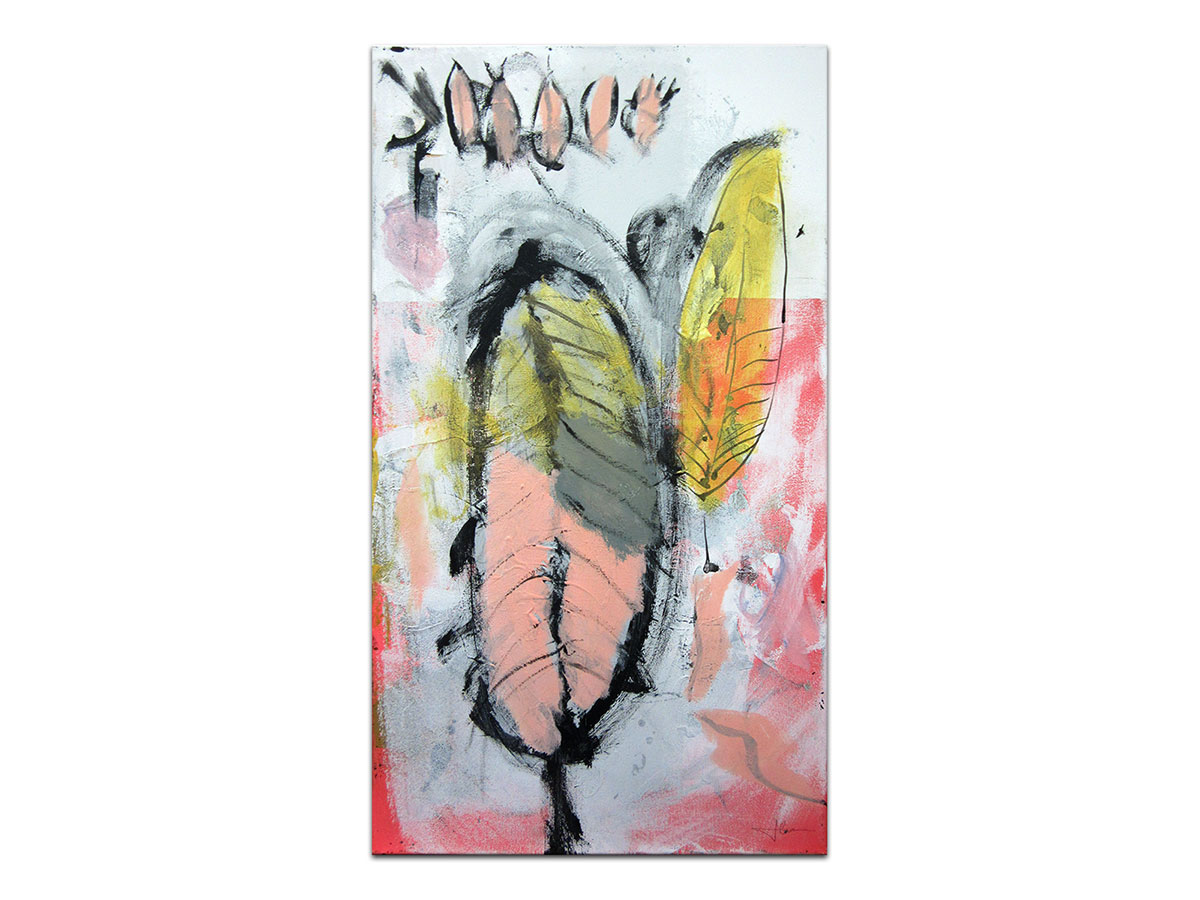 Moderne slike u galeriji MAG - apstraktna slika Jesenje note akril na napetom platnu 70x40 cm