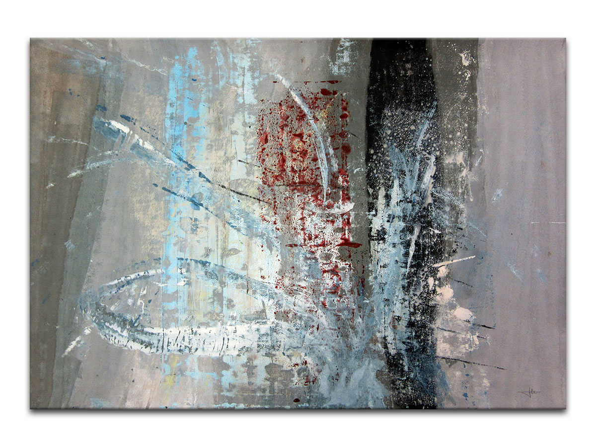 Moderne slike u galeriji MAG - apstraktna slika Mijene plavetnila II akril na hameru 100x70 cm