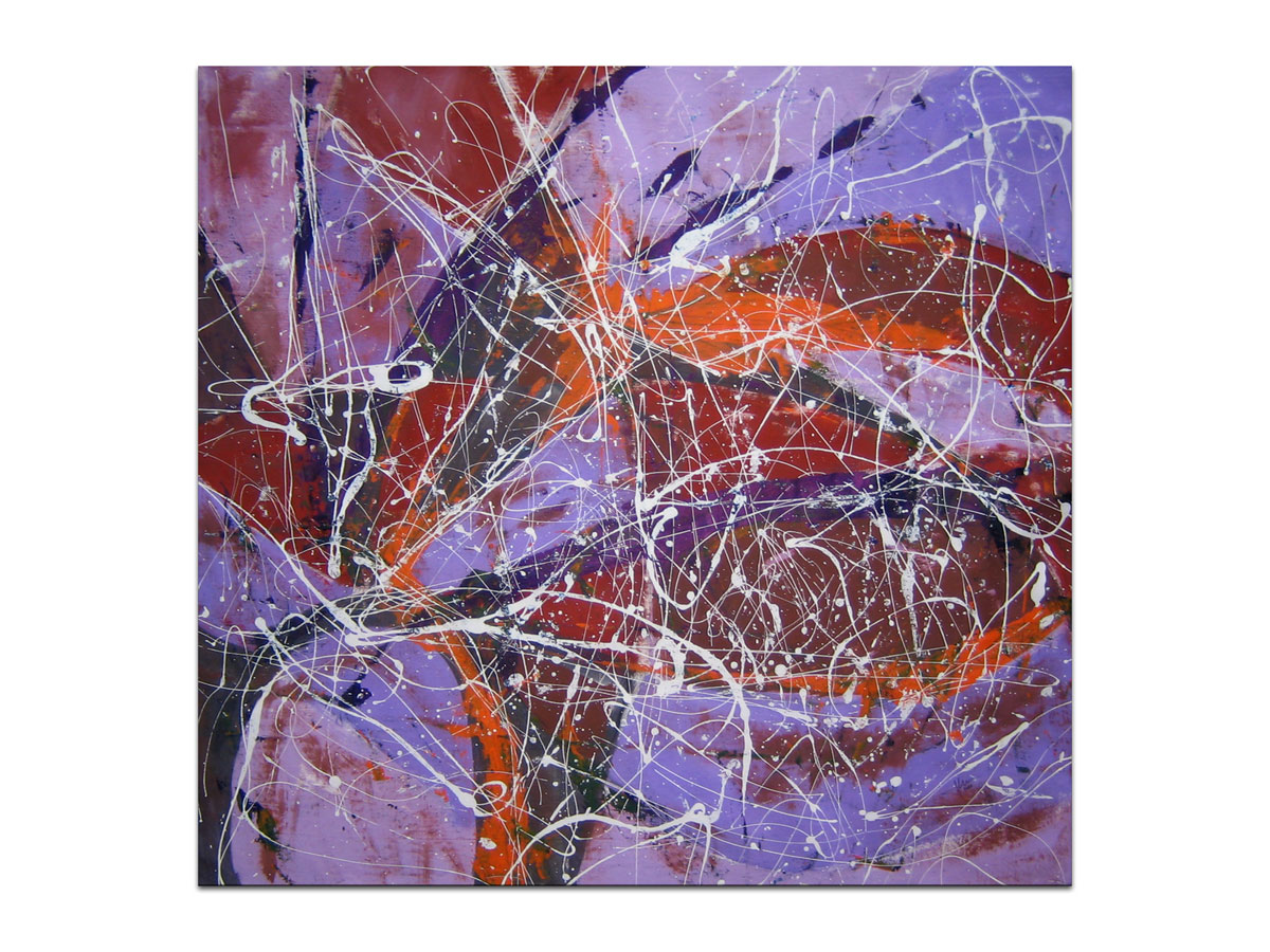 Dnevni boravak uređenje slikama iz galerije MAG - Snovi boje lavande - apstraktna slika na platnu 95x85 cm