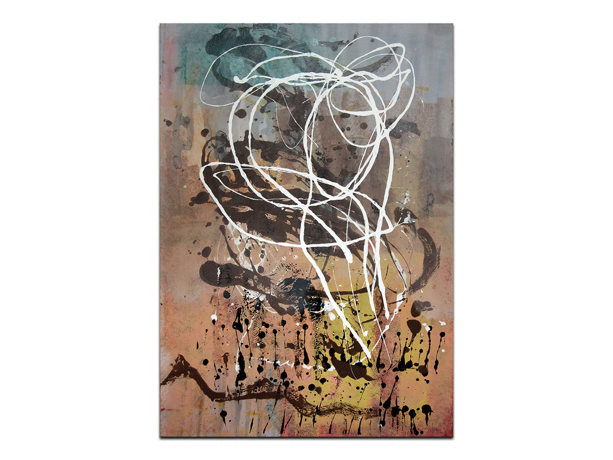 Prodaja umjetničkih slika u online galeriji MAG - apstraktna slika Pustinjska oluja akril na hameru 100x70 cm