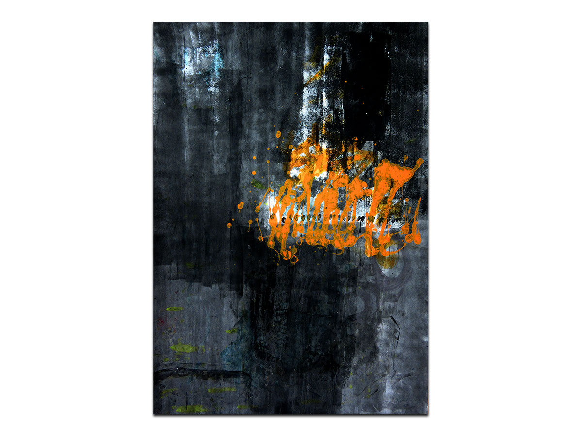 Moderne slike u galeriji MAG - apstraktna slika Orange secret akril na hameru 100x70 cm