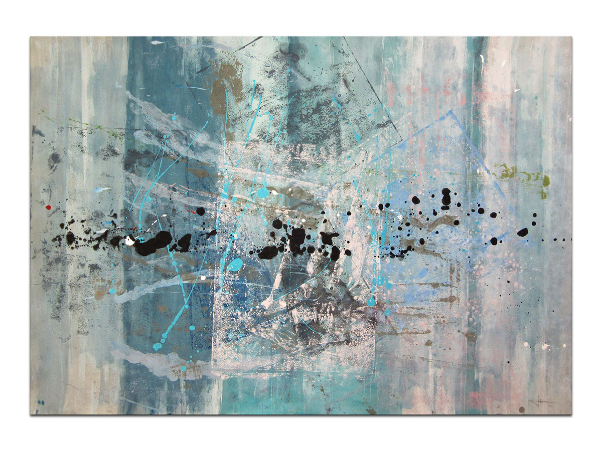 Moderne slike u galeriji MAG - apstraktna slika Mijene plavetnila akril na hameru 100x70 cm