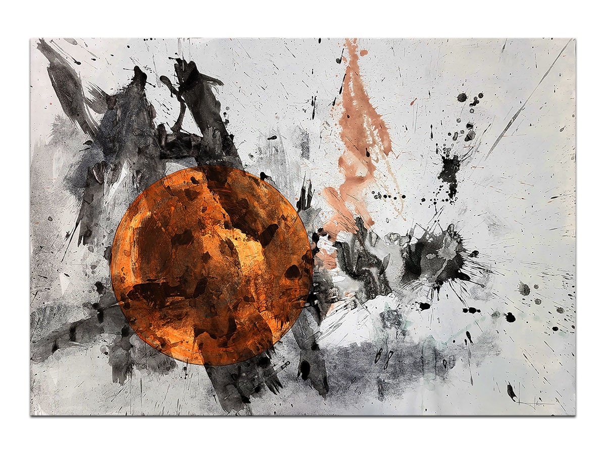 Moderne slike u galeriji MAG - apstraktna slika Krug topline akril na hameru 100x70 cm