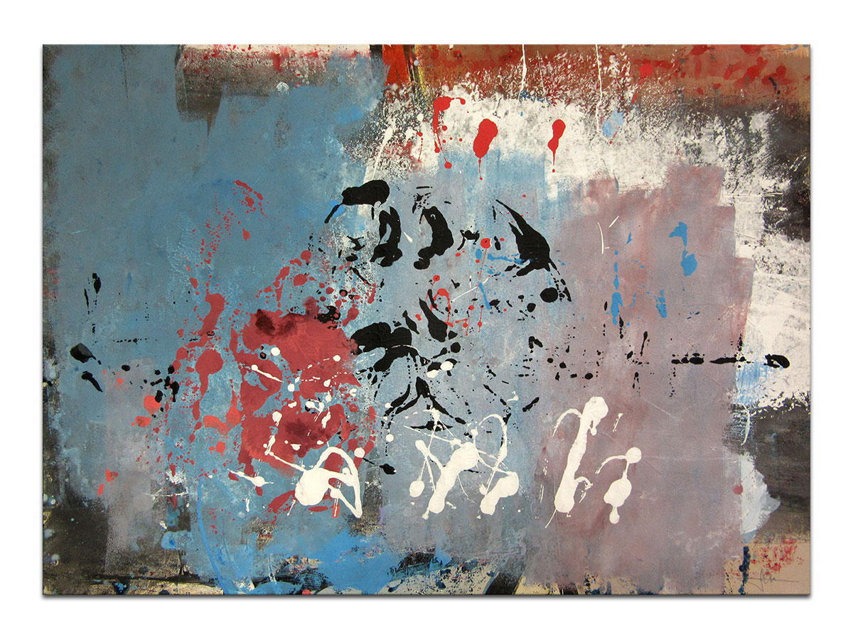 Moderne slike u galeriji MAG - apstraktna slika Obrisi sjećanja akril na hameru 70x50 cm