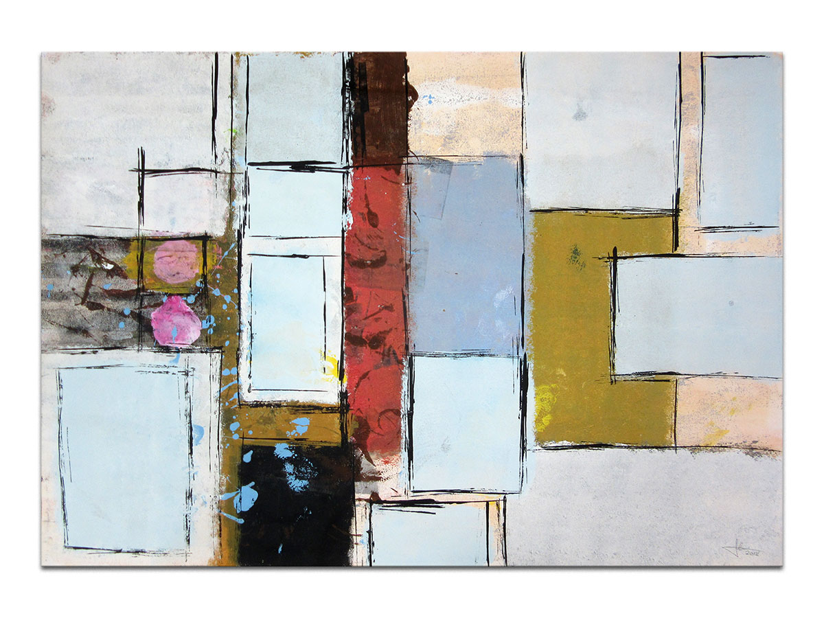 Moderne slike u galeriji MAG - apstraktna slika Tlocrti osjećaja akril na hameru 100x70 cm