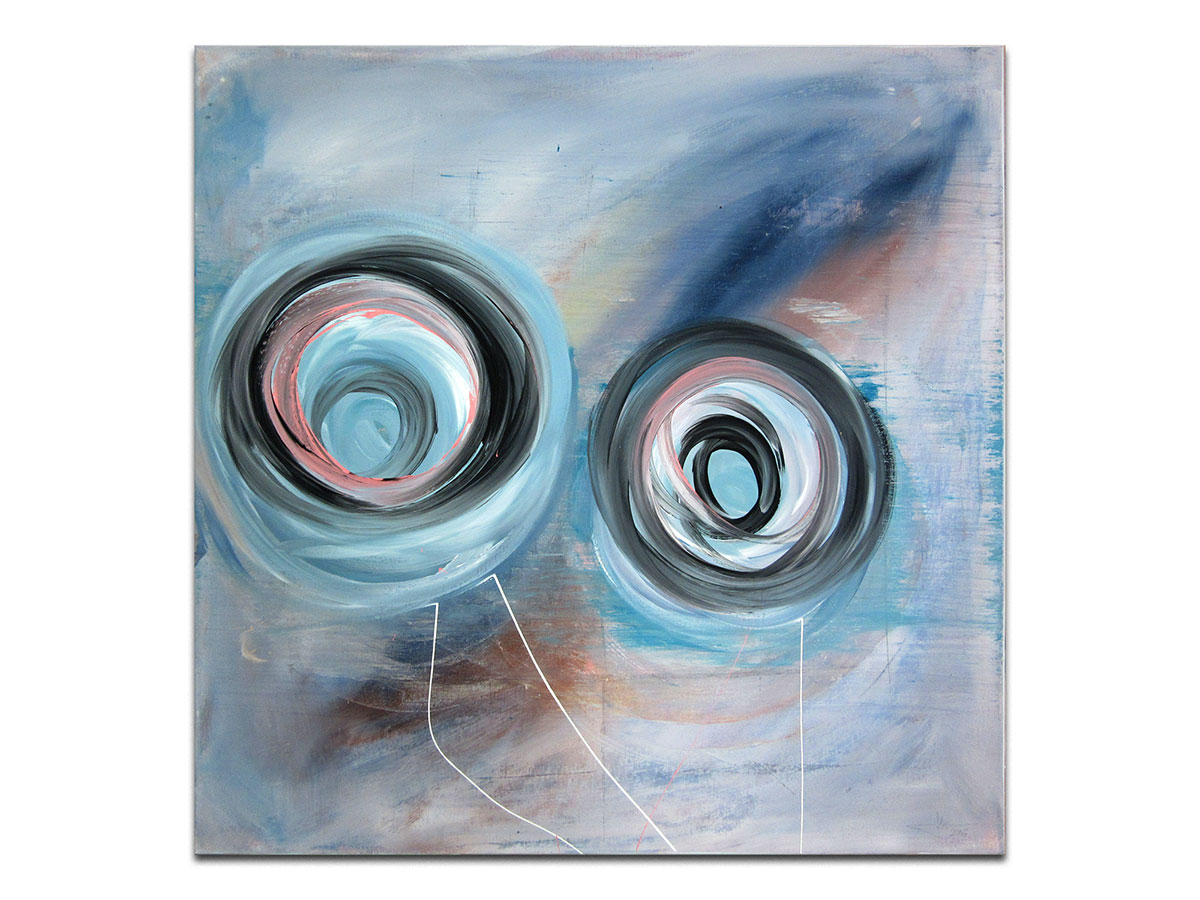 Prodaja umjetničkih slika u online galeriji MAG - apstraktna slika Baloni lete u nebo akril na napetom platnu 80x80 cm