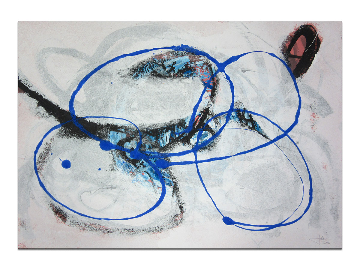 Galerije slika MAG - apstraktna slika Plavi skupovi akril na hameru 100x70 cm