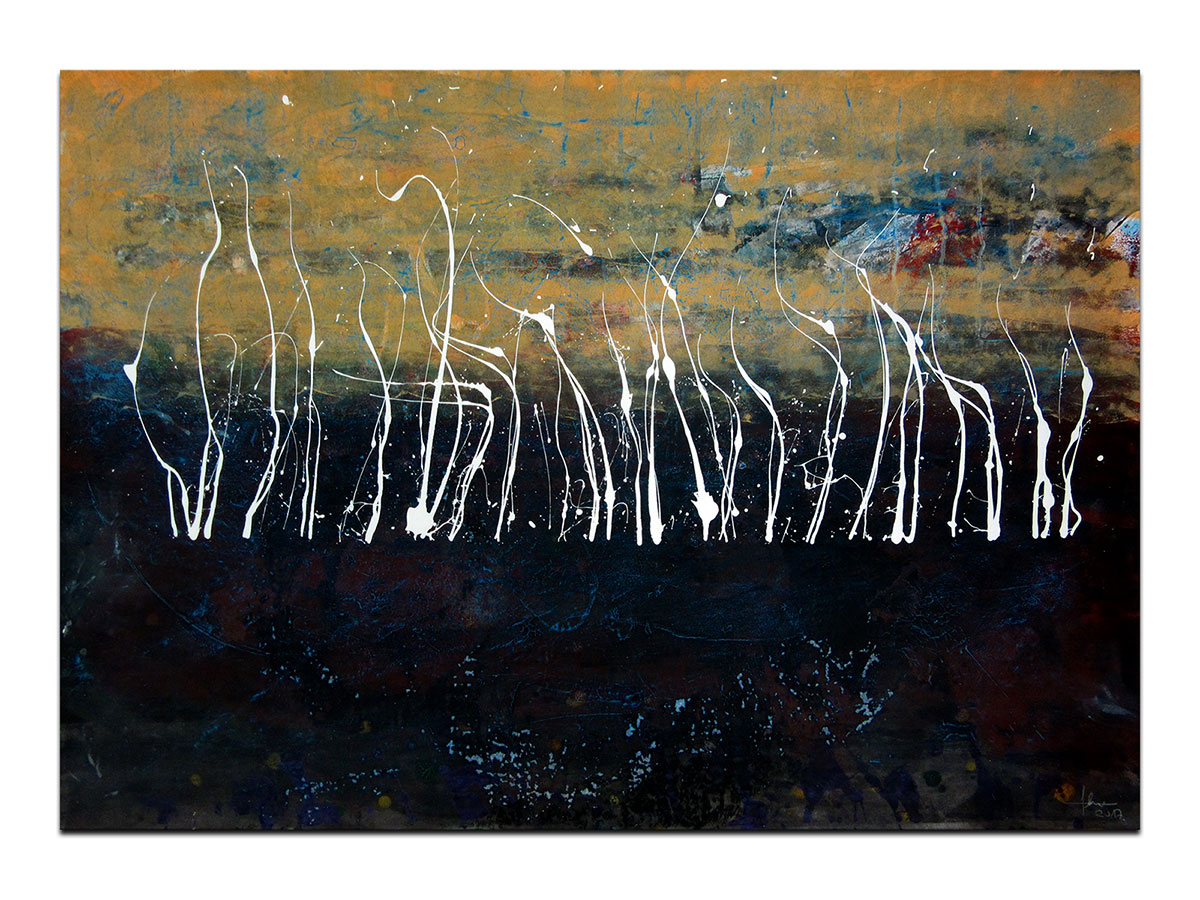 Moderne slike u galeriji MAG - apstraktna slika Rastu u sumrak akril na hameru 100x70 cm