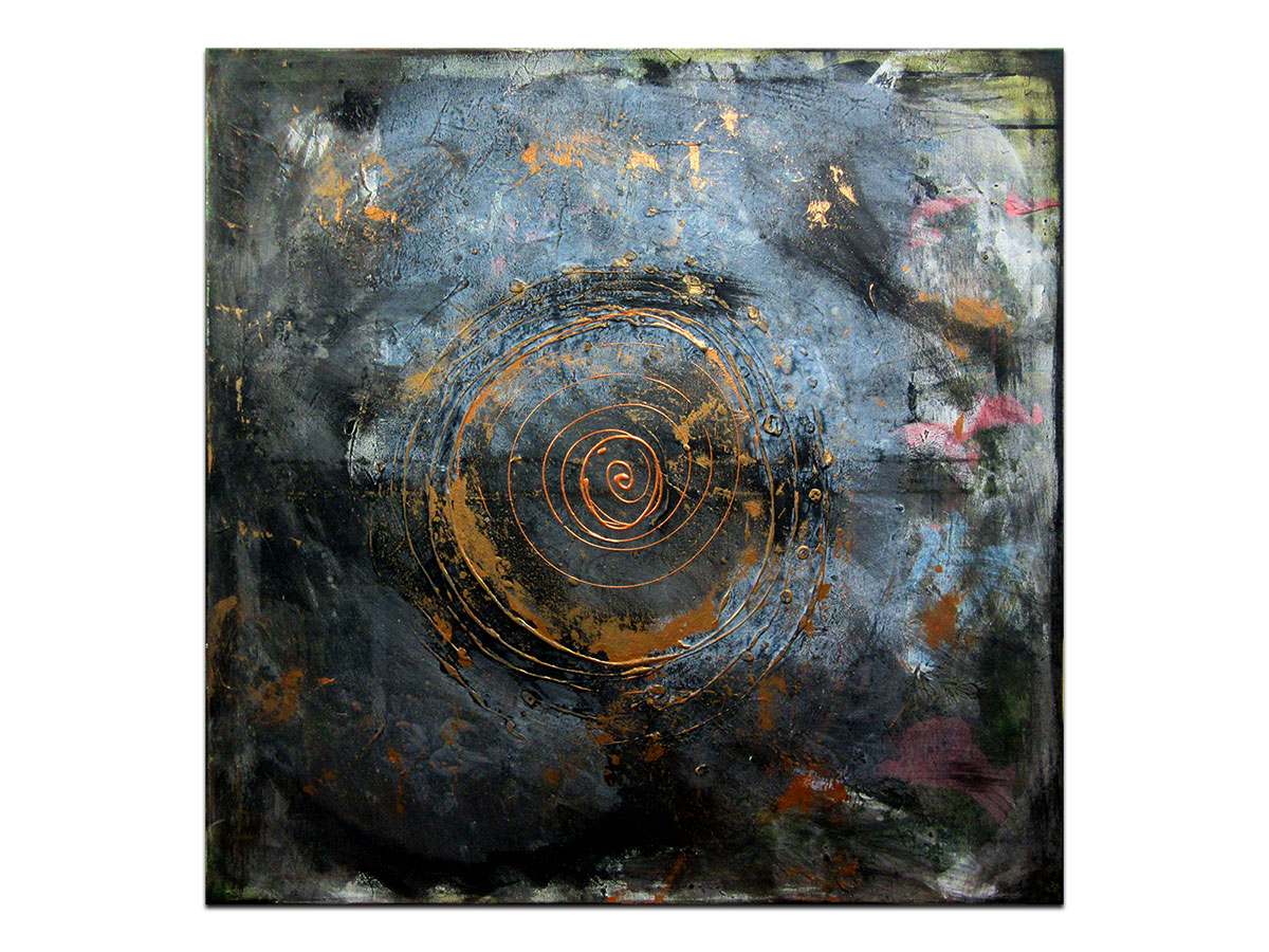 Moderne slike u galeriji MAG - apstraktna slika Bakreno sunce akril na napetom platnu 80x80 cm