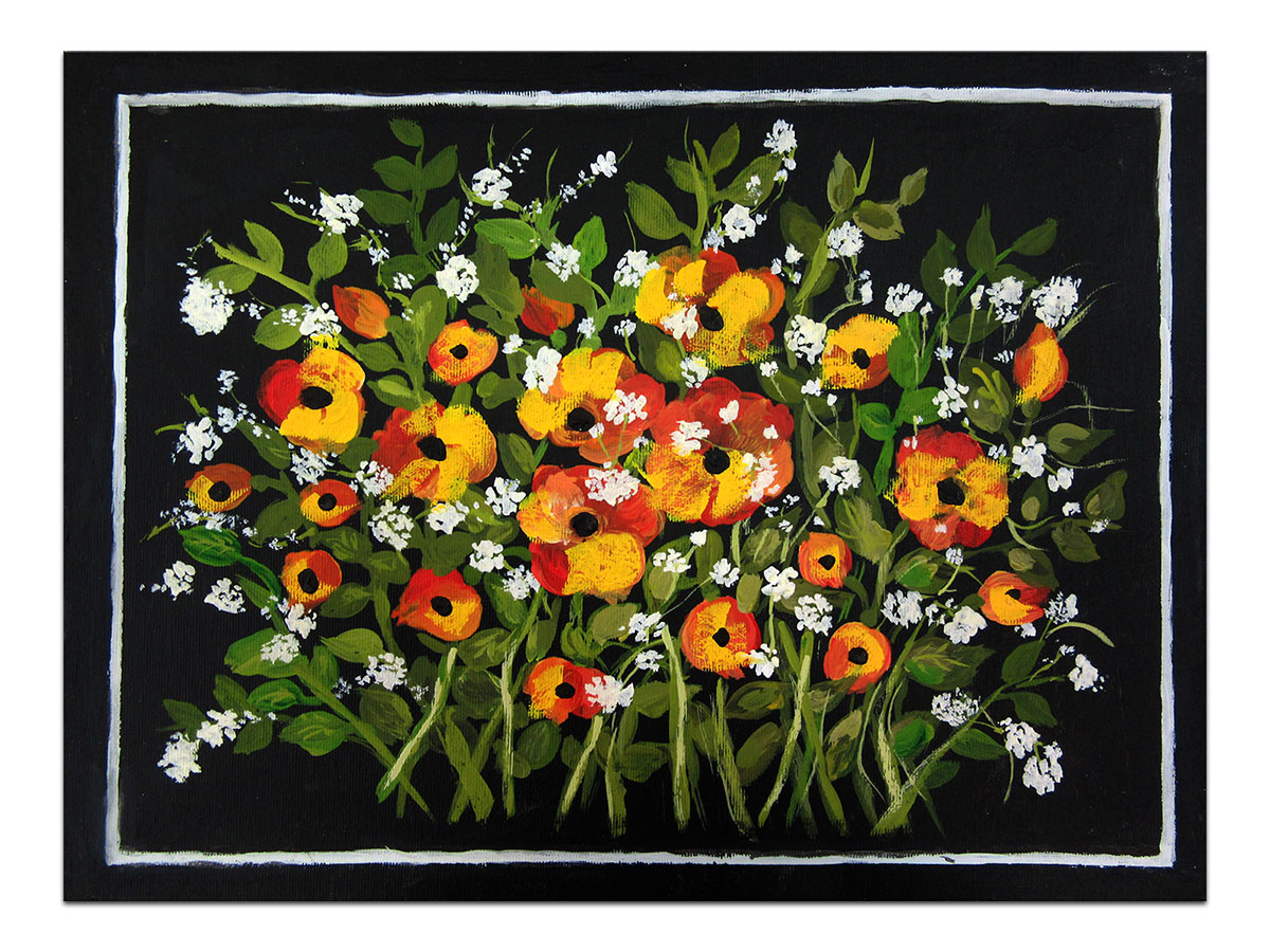 Moderne slike u galeriji MAG - Umjetnička slika Ljetno cvijeće akril na kaširanom platnu 40x30 cm