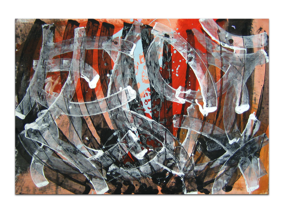 Moderan dnevni boravak opremite slikama galerije MAG - apstraktna slika Fuzija Akril na hameru 100x70 cm
