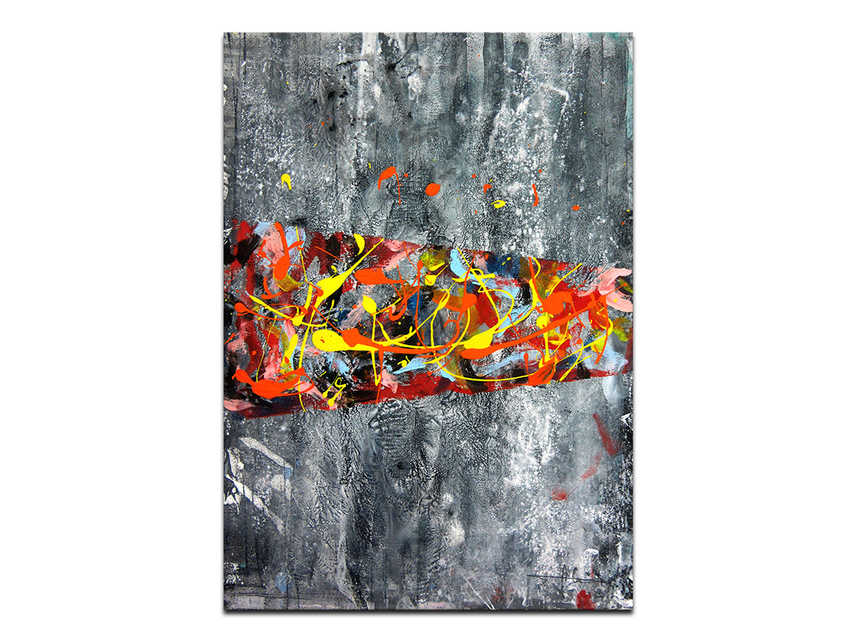 Moderne slike u galeriji MAG - apstraktna slika Toplina ognjišta akril na hameru 42x29 cm