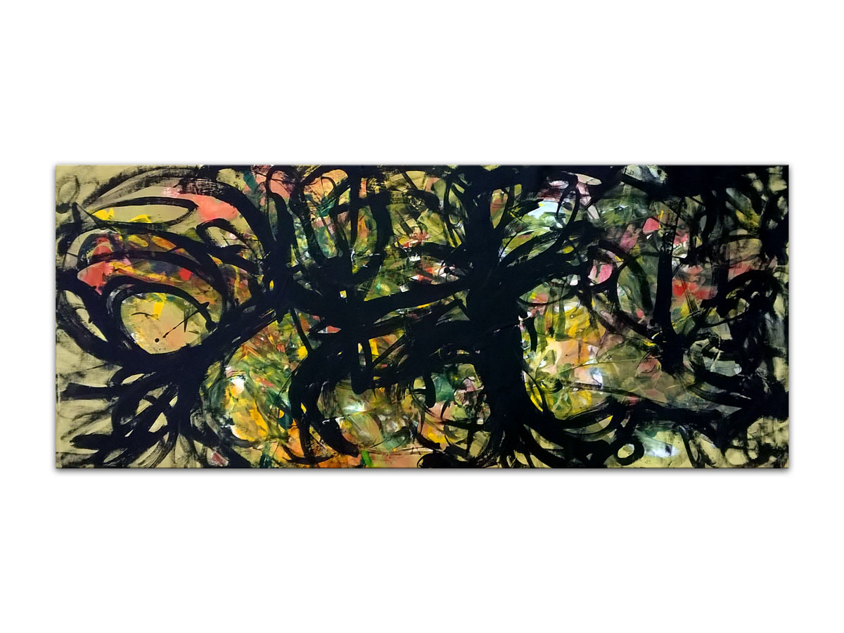 Slika na platnu u ponudi galerije MAG - apstraktna slika Bajkovita šuma Akril na platnu 90x35 cm