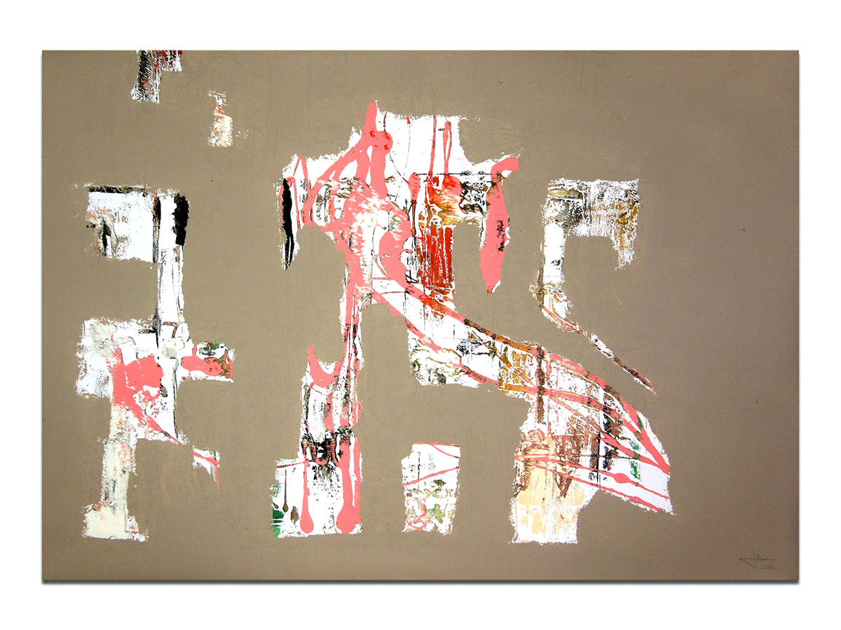 Galerija moderne umjetnosti MAG online galerija - apstraktna slika Skriveni pogledi II akril na hameru 100x70 cm