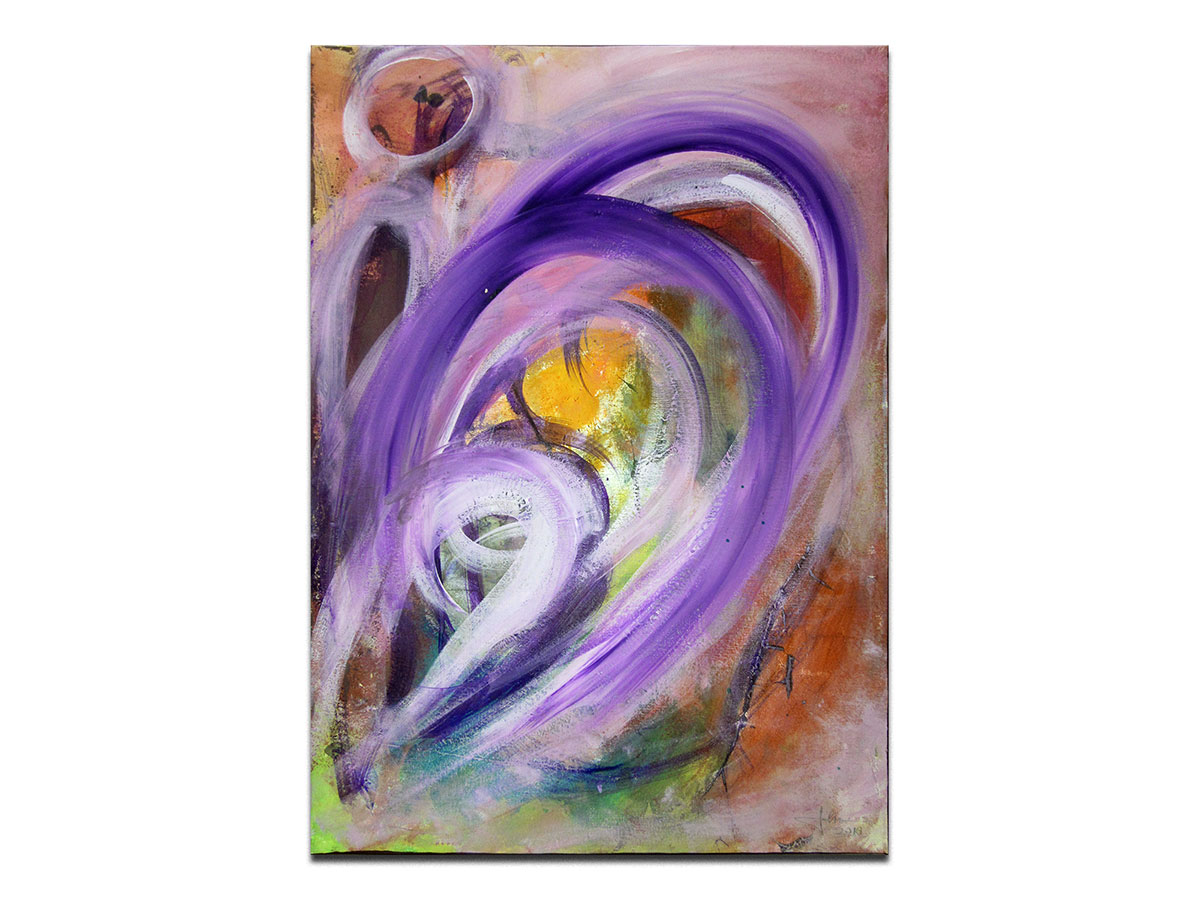 Prodaja umjetničkih slika u online galeriji MAG - apstraktna slika Violent violet akril na napetom platnu 70x50 cm