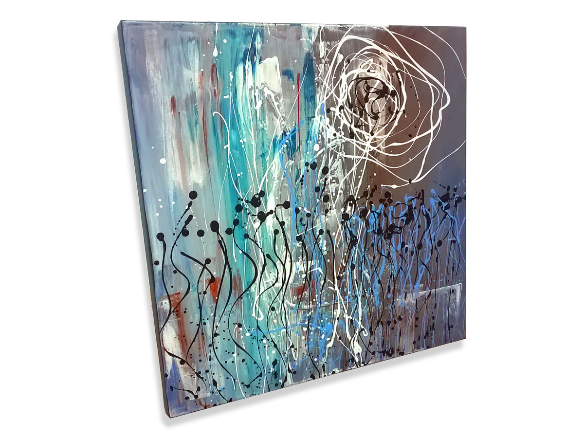 Galerija umjetnina Split MAG - apstraktna slika Probujali život akril na platnu 60x60 cm