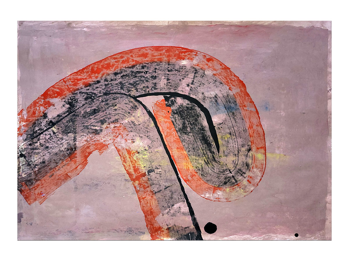 Moderne slike u galeriji MAG - apstraktna slika Zapis pokreta akril na hameru 100x70 cm