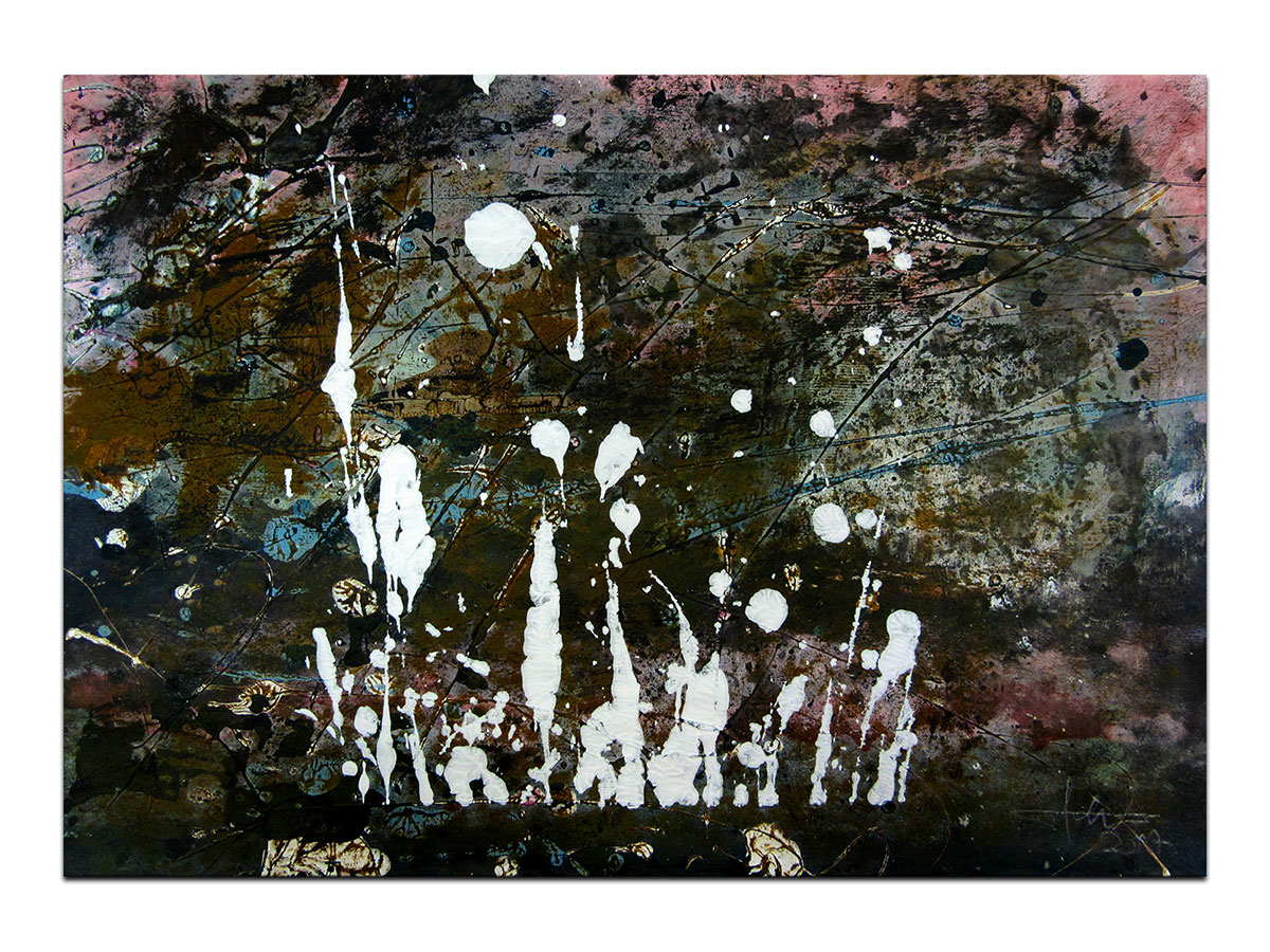 Moderne slike u galeriji MAG - apstraktna slika San zimske noći akril na hameru 42x29 cm