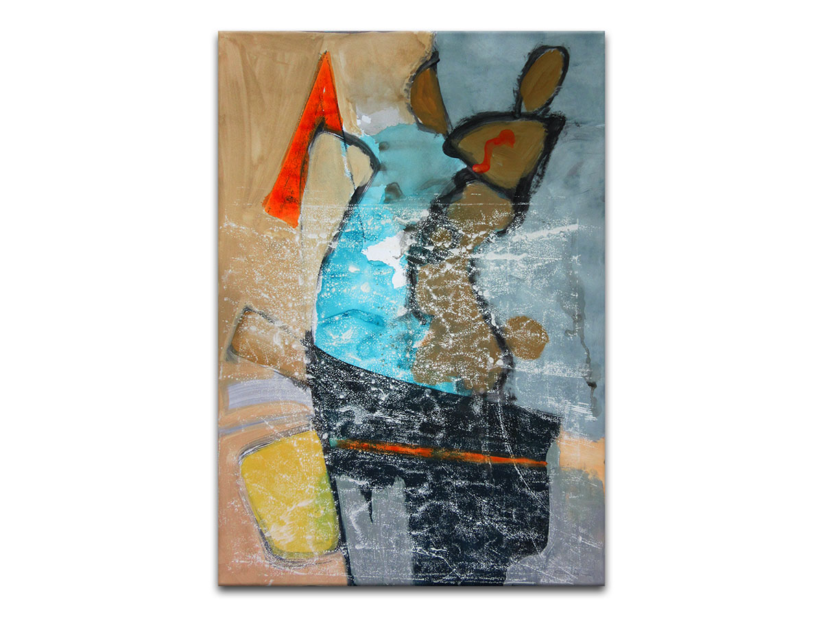 Moderne slike u galeriji MAG - apstraktna slika Zeko i potočić akril na hameru 100x70 cm