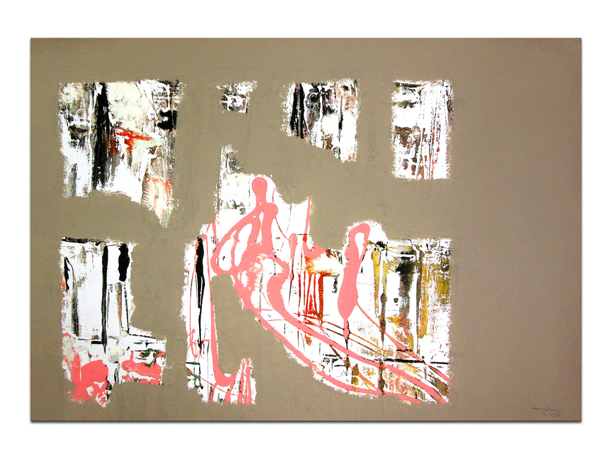 Galerija moderne umjetnosti MAG online galerija - apstraktna slika Skriveni pogledi III akril na hameru 100x70 cm