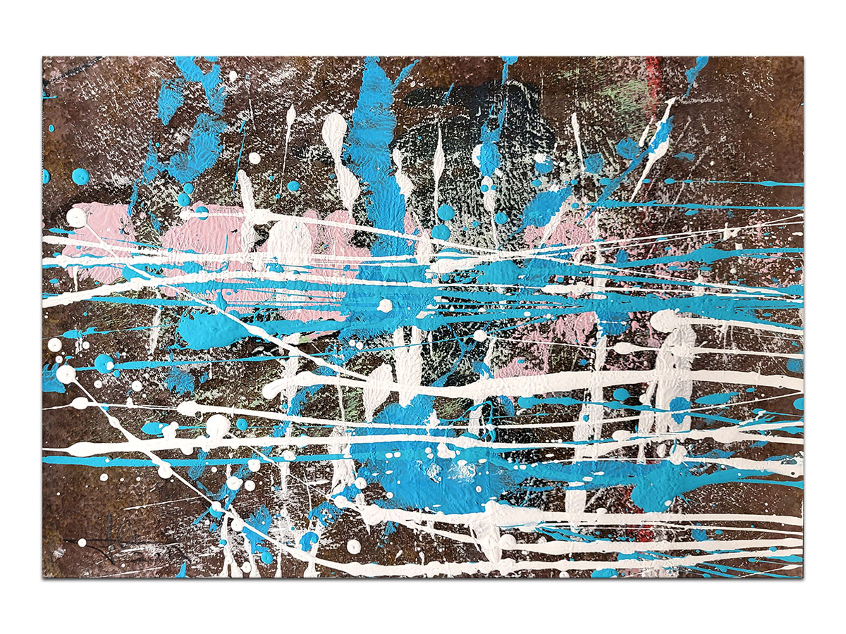 Moderne slike u galeriji MAG - apstraktna slika Blue lines akril na hameru 30x20 cm