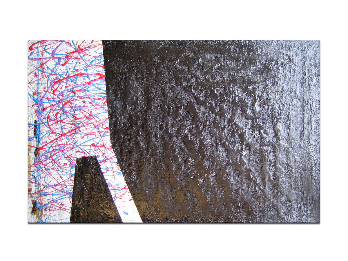 Dizajn interijera slikama iz galerije MAG - Korak do - reljefna apstraktna slika na iveralu 80x50 cm