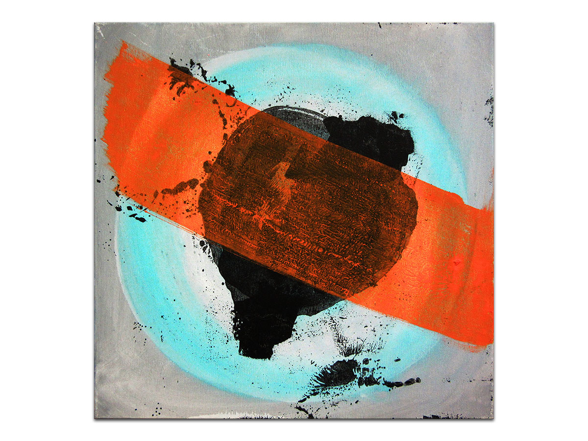 Moderne slike u galeriji MAG - apstraktna slika Narančasti val akril na napetom platnu 50x50 cm