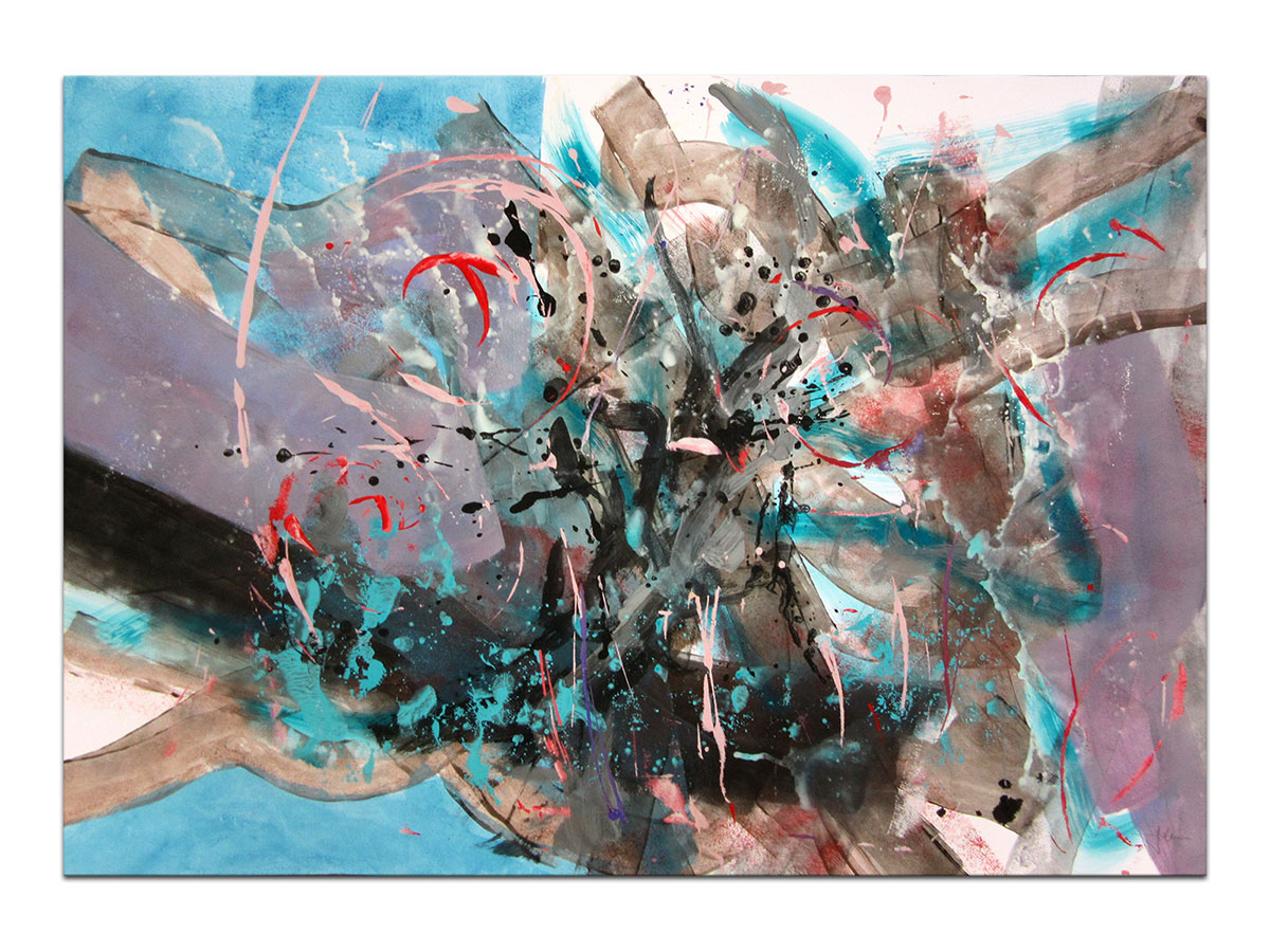 Moderne slike u galeriji MAG - apstraktna slika Dezintegracija akril na hameru 100x70 cm