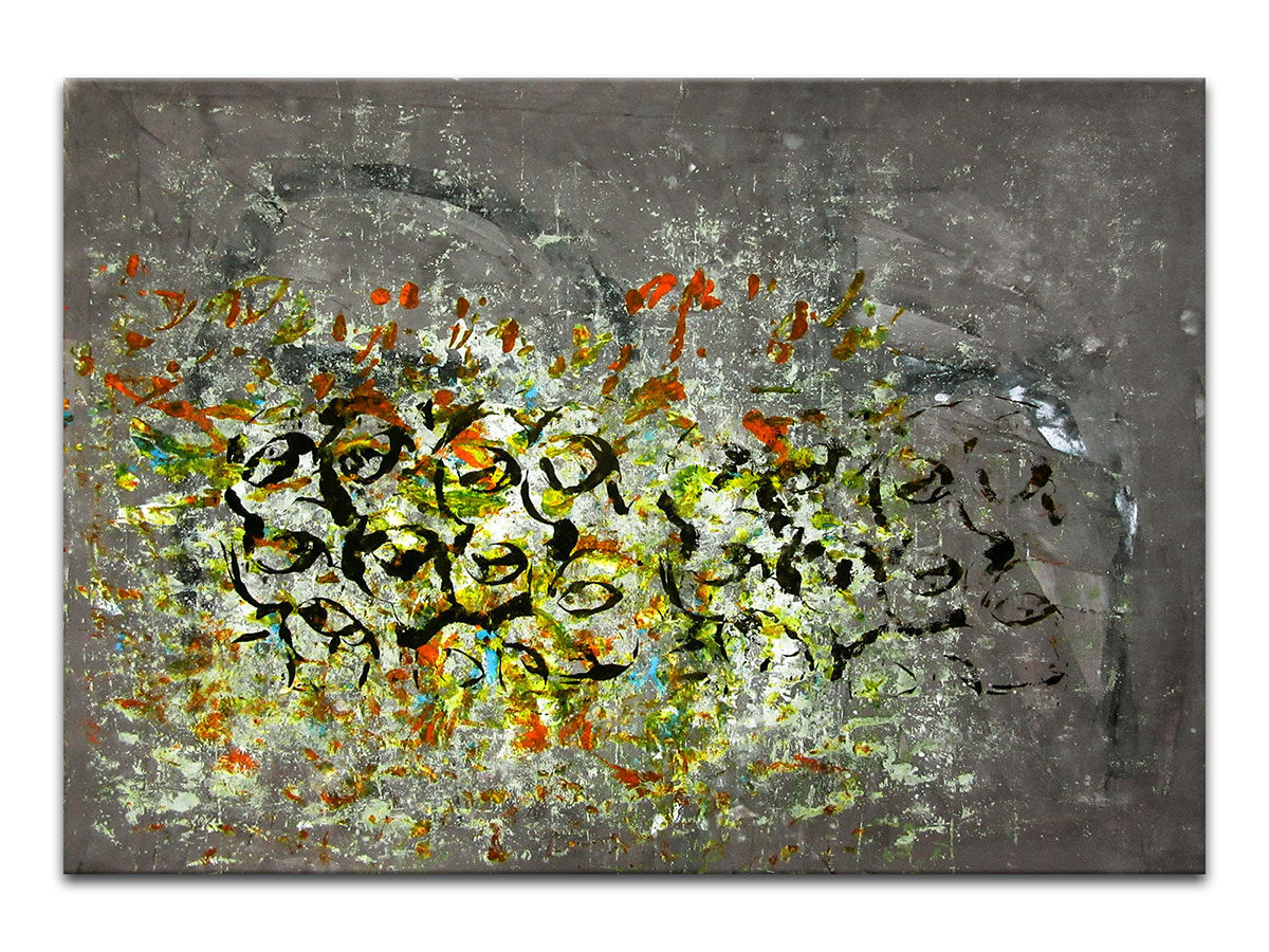 Moderne slike u galeriji MAG - apstraktna slika Čežnje u sivilu akril na hameru 100x70 cm