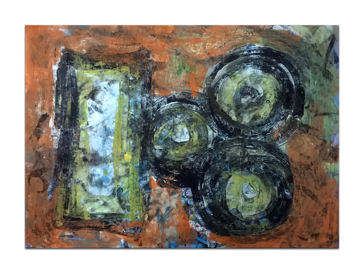 Umjetničke slike u galeriji slika MAG - apstraktna slika Kvadratno trojstvo Akril na hameru 100x70 cm