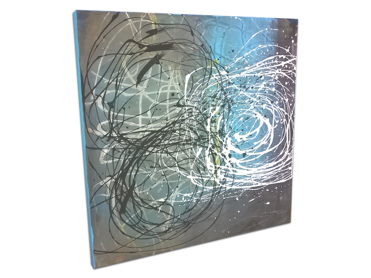 Galerije umjetnina MAG - apstraktna slika Sjaj u tami akril na platnu 60x60 cm