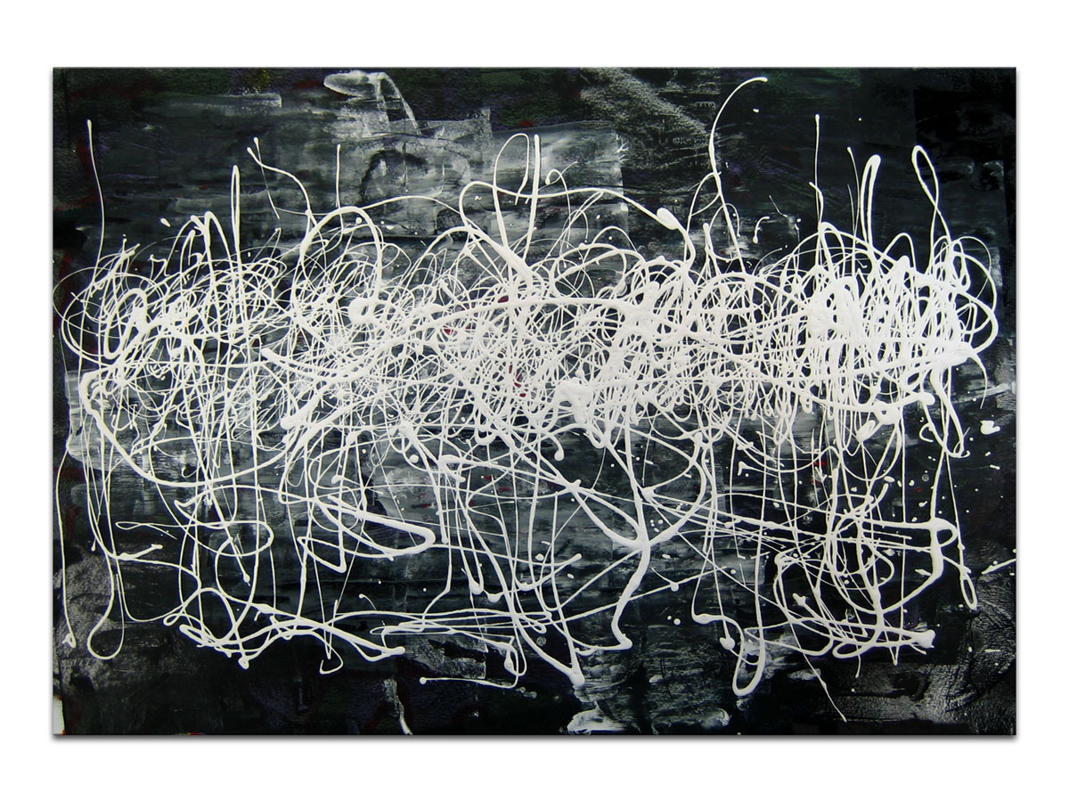 Suvremena umjetnost u galeriji MAG - apstraktna slika Nesputana aktivnost akril na hameru 50x35 cm