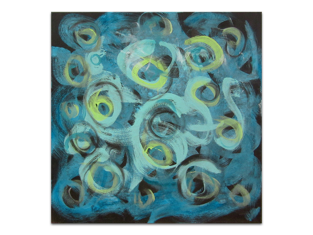 Galerije umjetničkih slika MAG - apstraktna slika Tirkizni inćuni akril na platnu 80x80 cm