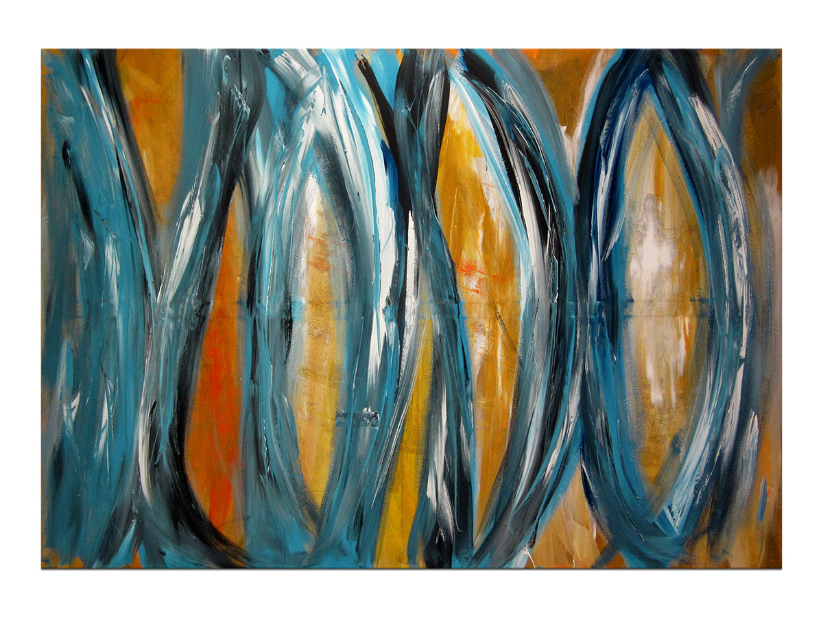 Moderne slike u galeriji MAG - apstraktna slika Ushit plavetnila III akril na napetom platnu 170x120 cm