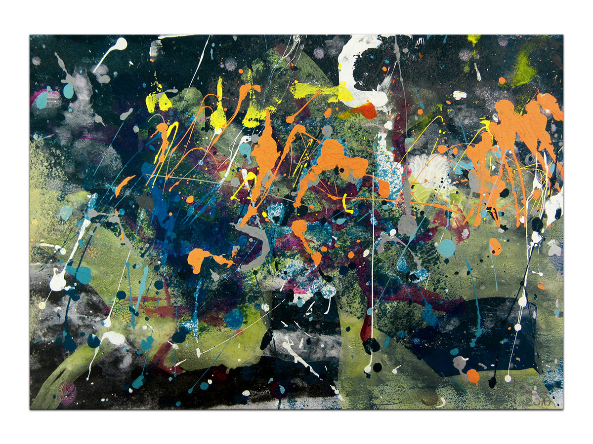 Moderne slike u galeriji MAG - apstraktna slika Druga reakcija akril na hameru 42x29 cm