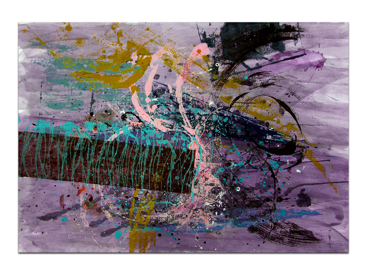 Moderne slike u galeriji MAG - apstraktna slika Ljubičasta reakcija akril na hameru 100x70 cm