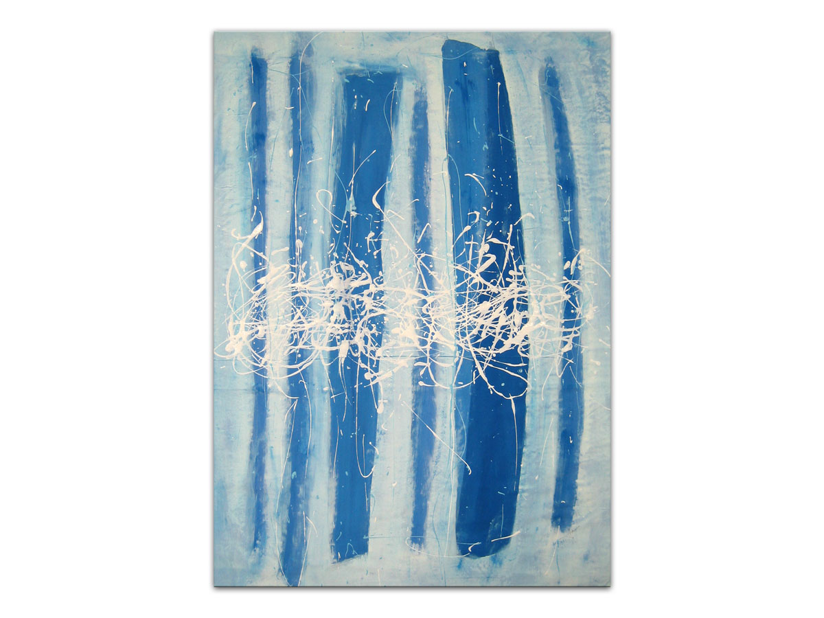 Moderna galerija u Zagrebu MAG - apstraktna slika Plave nijanse II akril na platnu 105x75 cm
