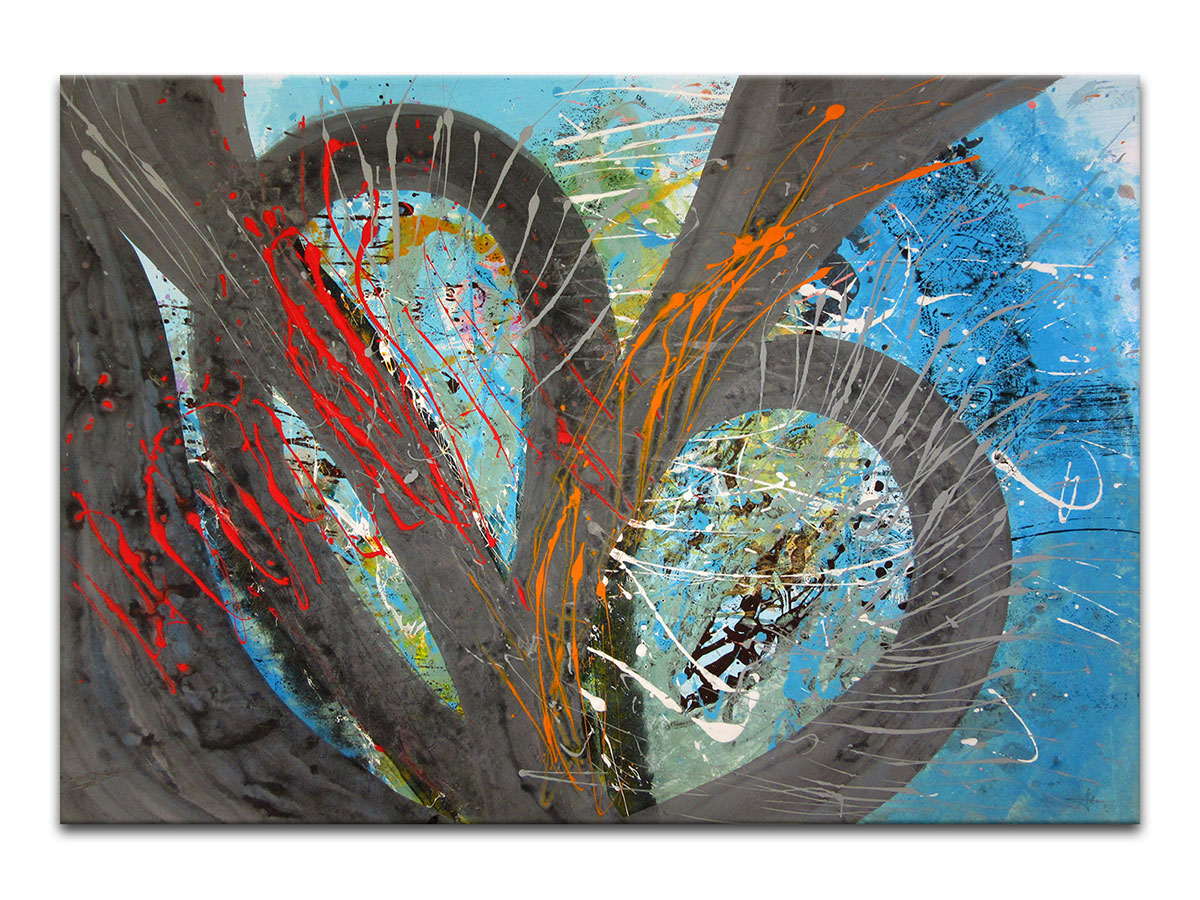 Moderne slike u galeriji MAG - apstraktna slika Titraji sreće akril na hameru 100x70 cm
