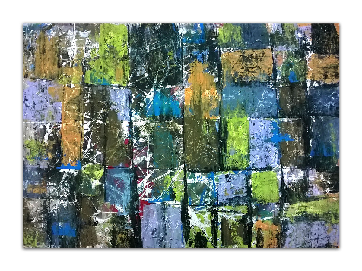 Autorska slika u ponudi galerije MAG - originalna apstraktna slika Rustikalna polja akril na platnu 80x55 cm