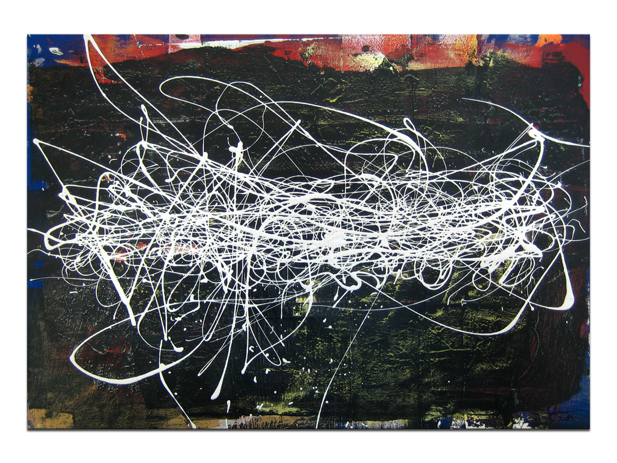 Umjetnine slike u MAG galeriji - apstraktna slika Tragovi sumraka akril na hameru 50x35 cm
