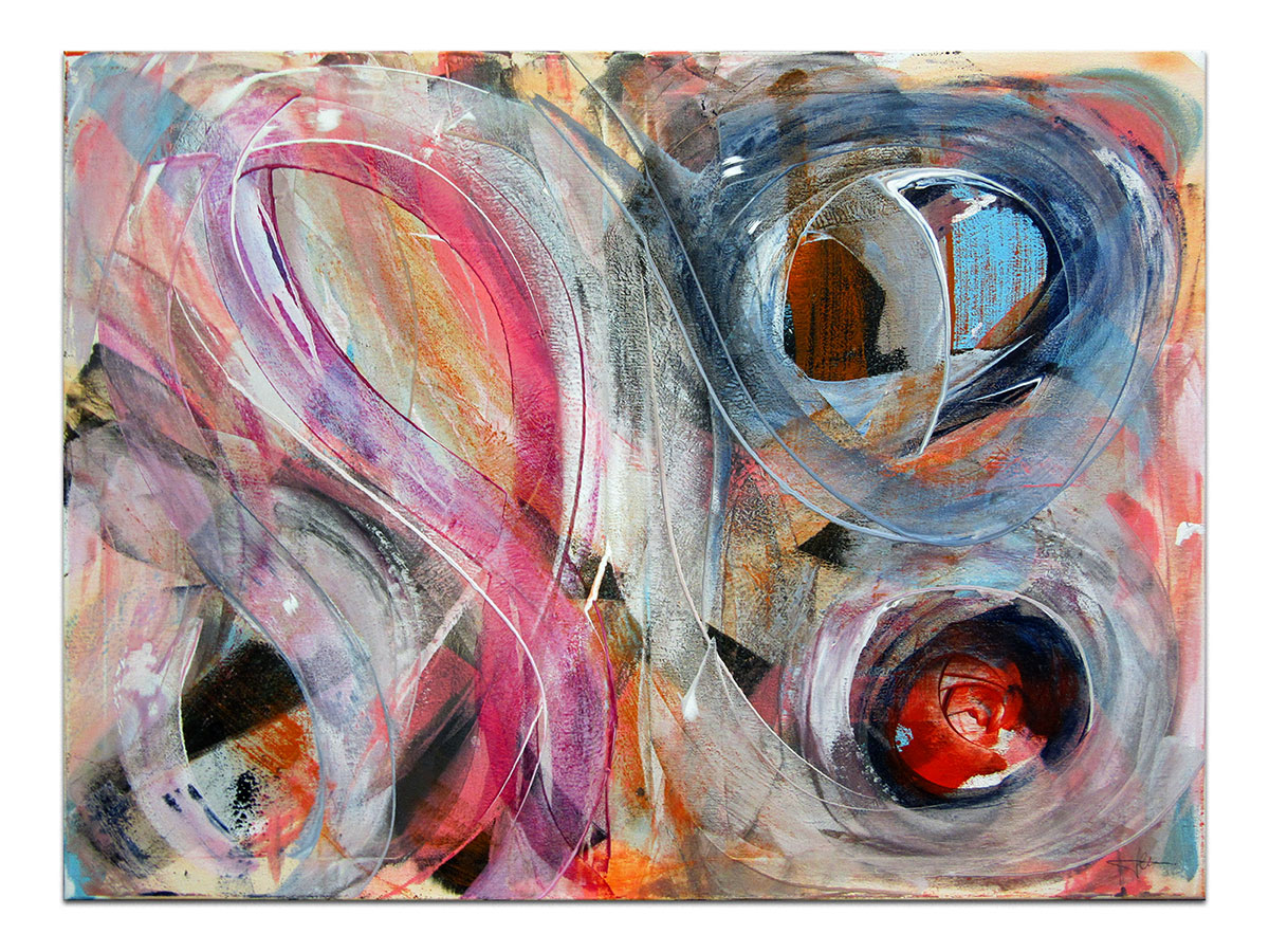 Moderne slike u galeriji MAG - apstraktna slika Milujuće boje akril na napetom platnu 80x60 cm