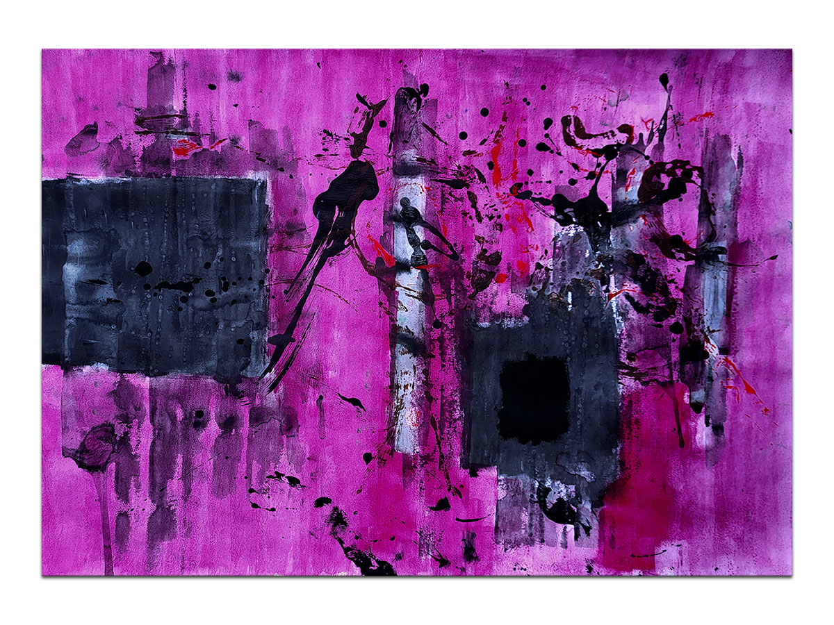 Moderne slike u galeriji MAG - apstraktna slika Pink underground akril na hameru 100x70 cm