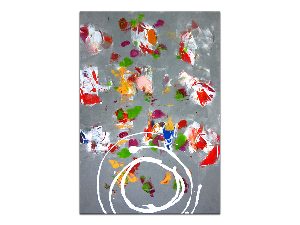 Moderne slike u galeriji MAG - apstraktna slika Krugovi života akril na hameru 100x70 cm