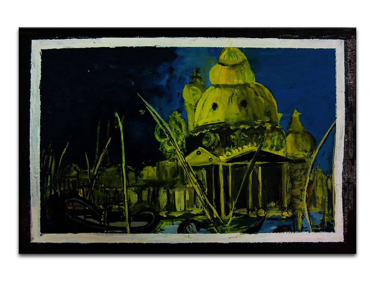 Moderne slike u galeriji MAG - Umjetnička slika Noć u Veneciji akril na kaširanom platnu 30x20 cm